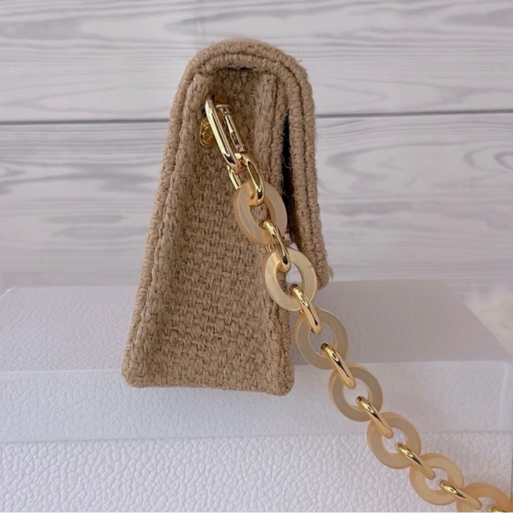 Dior Beauty Raffia Clutch Shoulder Bag with Resin Strap - Picture 7 of 15